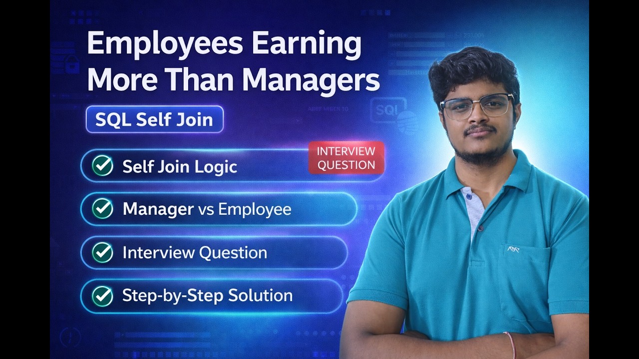SQL Interview Question 🚀 Employee vs Manager Salary