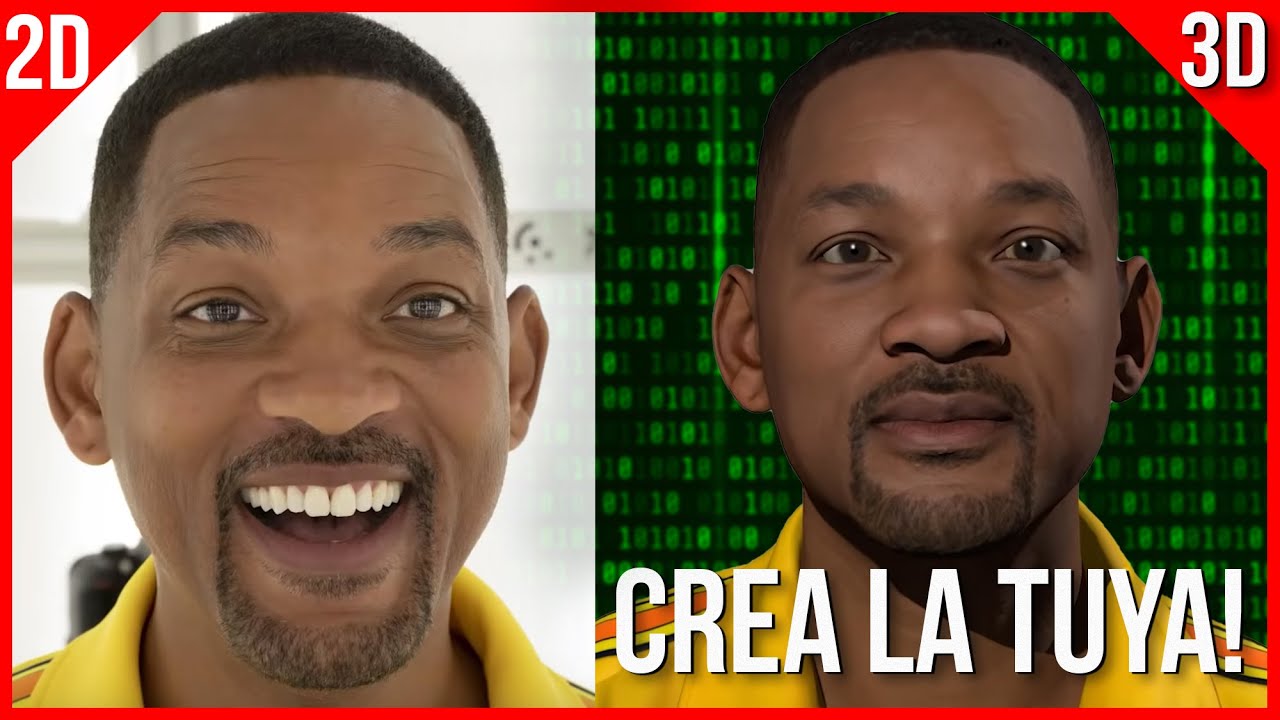 CREA TU CABEZA EN 3D como WILL SMITH! 😎 -Tutorial Blender + C4d ( @WillSmith )