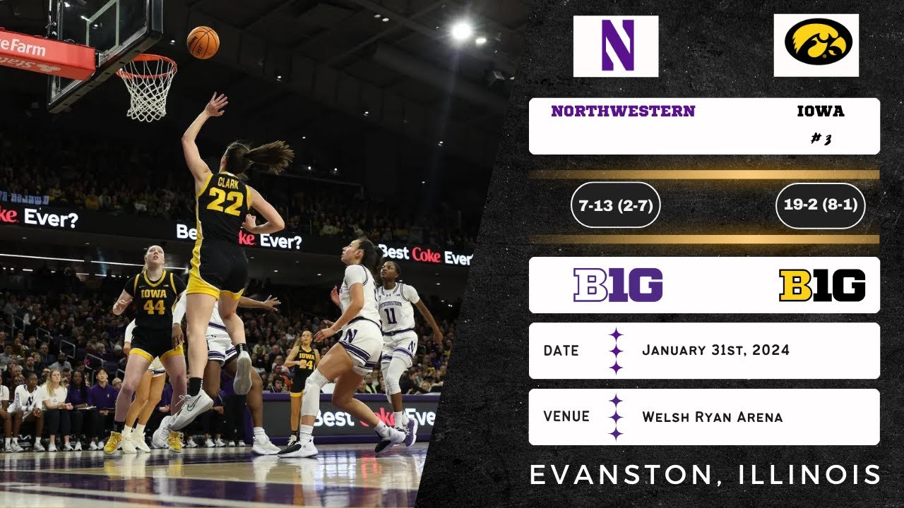 Northwestern vs No. 3 Iowa | Big Ten | 1.31.24