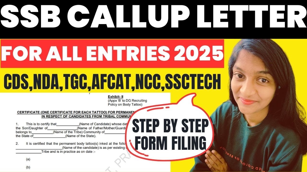 HOW TO FILL SSB CALLUP LETTER 2025 | SSC TECH, TES, NDA, NCC, OTA, AFCAT, CDS, TGC | SSB CALLUP