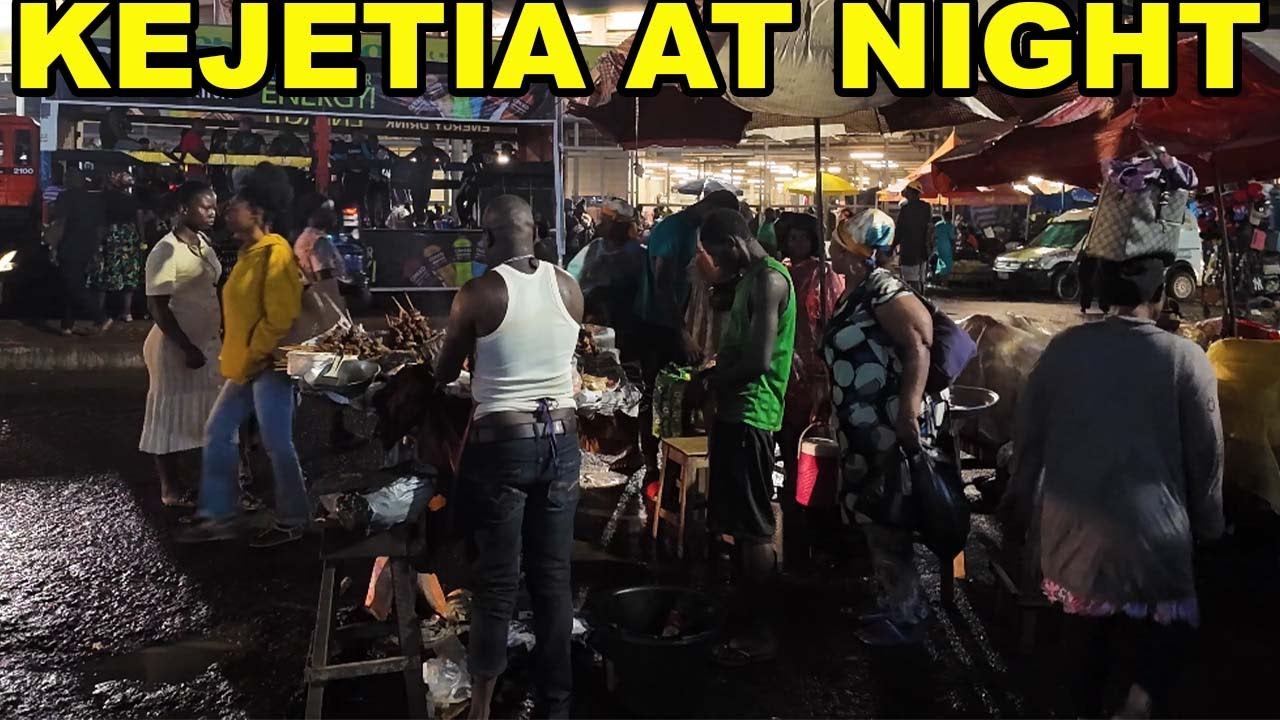Rural Africa Nightlife| Walking Through Kejetia Market After Dark #africa #streetfood