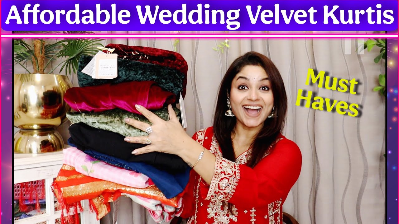 Velvet Kurtis & Kurta pant | Affordable collection on Myntra Sale go Shopping with Vaishali Mitra