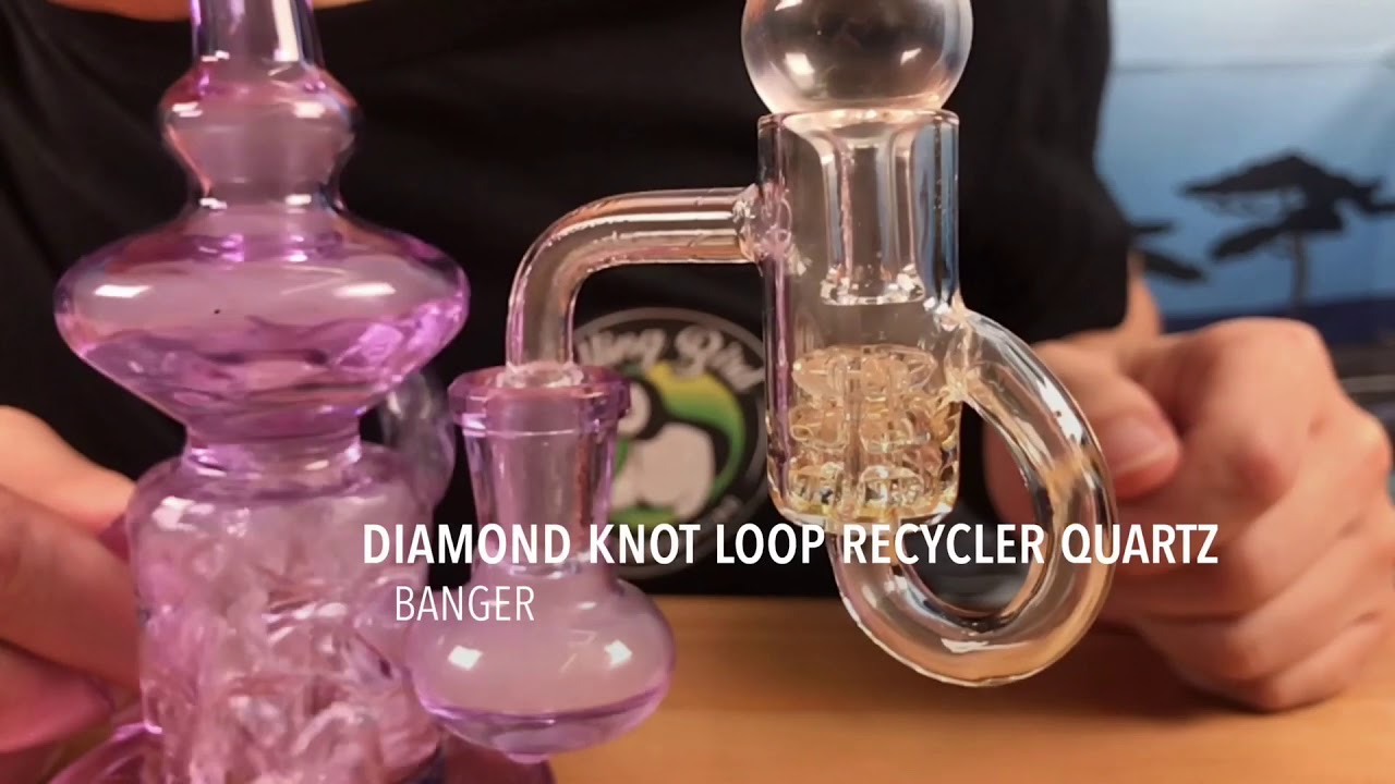 Diamond Knot Loop Recycler Quartz Banger - Puffing Bird Gear Intro/Review(Slo-Mo)