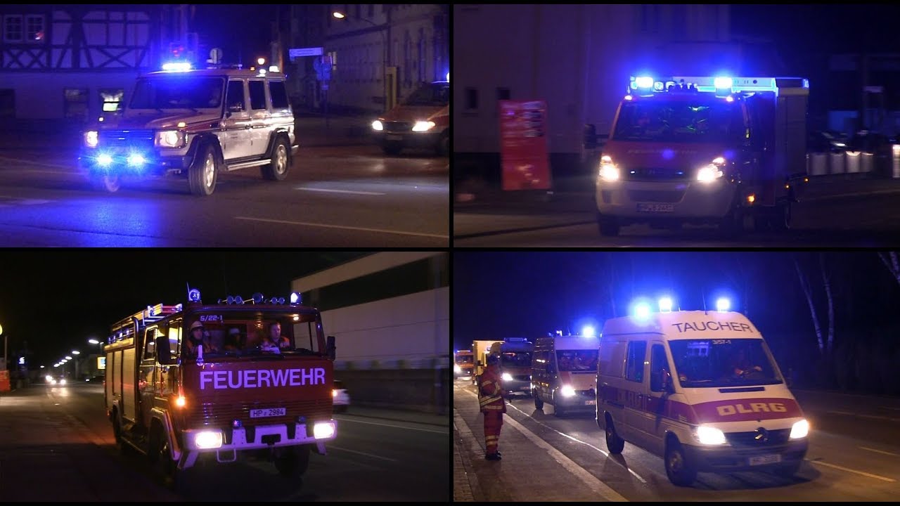 [Evakuierung nach Hochwasser] Katastrophenschutzübung von DLRG, DRK, THW und Feuerwehren in Birkenau