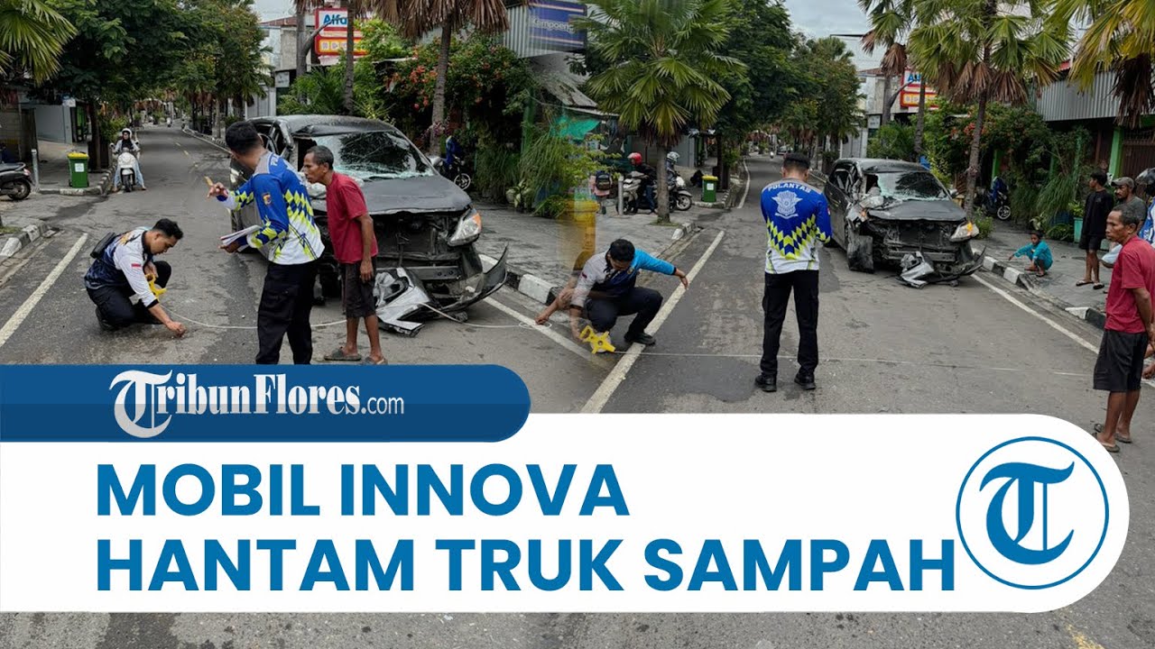 Mobil Innova Hantam Truk Sampah Milik Pemkab Manggarai Barat