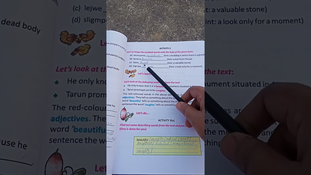 class 5 lesson 4 Memory  in Marble all activities solved