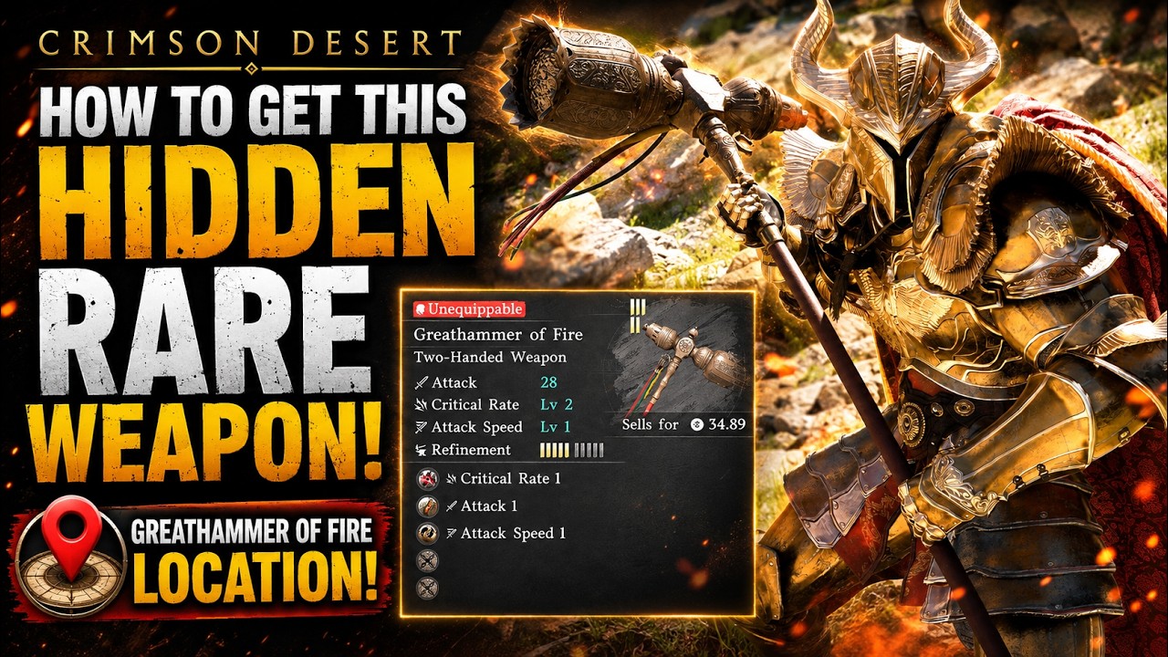 Crimson Desert - How to Get Greathammer of Fire | Hidden Rare Weapon Location