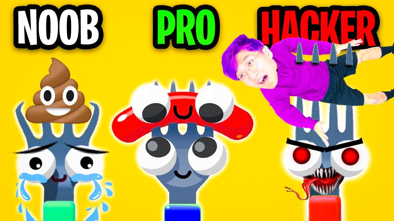 NOOB против PRO против HACKER в FORK N SAUSAGE?! (ВСЕ УРОВНИ 1-100!)