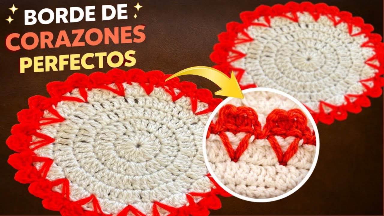 Este Borde de Corazones Está ENAMORANDO 🧶❤️ Aprende Cómo Hacerlo