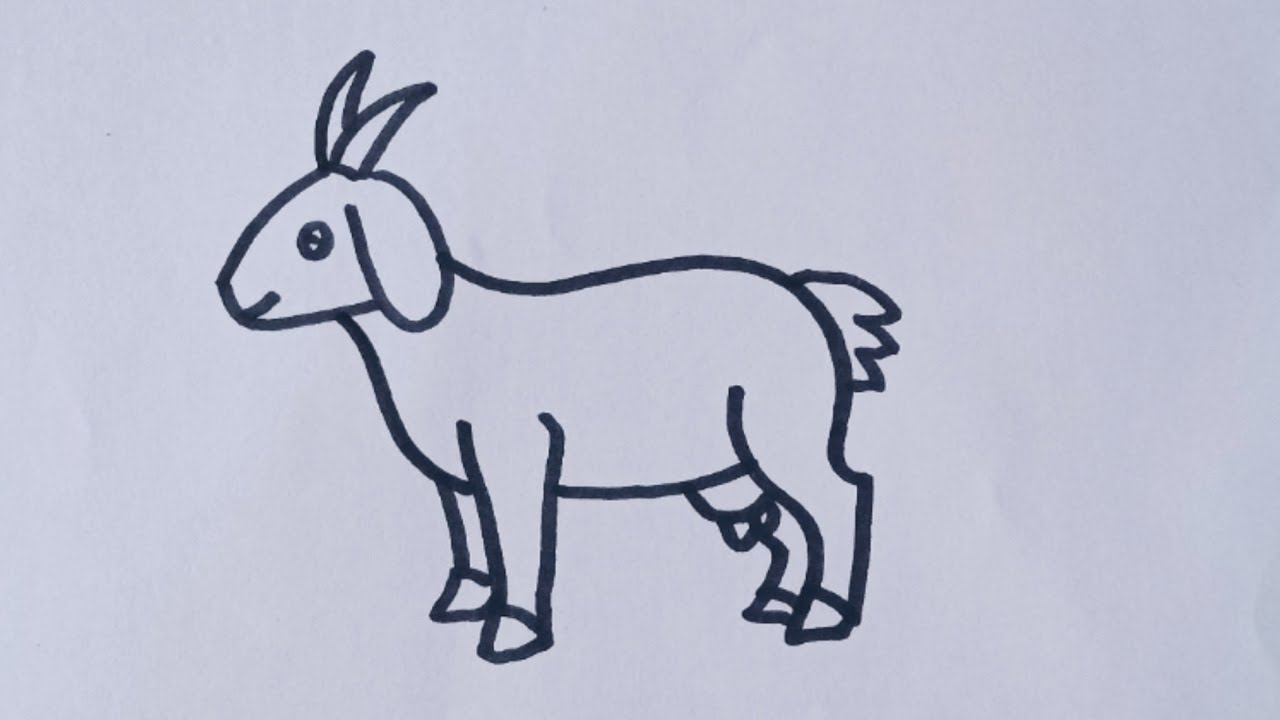 Easy Goat drawing 🐐// How to draw a Goat (Cartoon) easy step by step