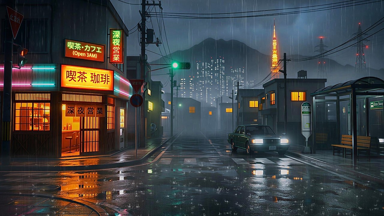 Tokyo Night Drive in the Rain 🚗 90s Nostalgia Lofi