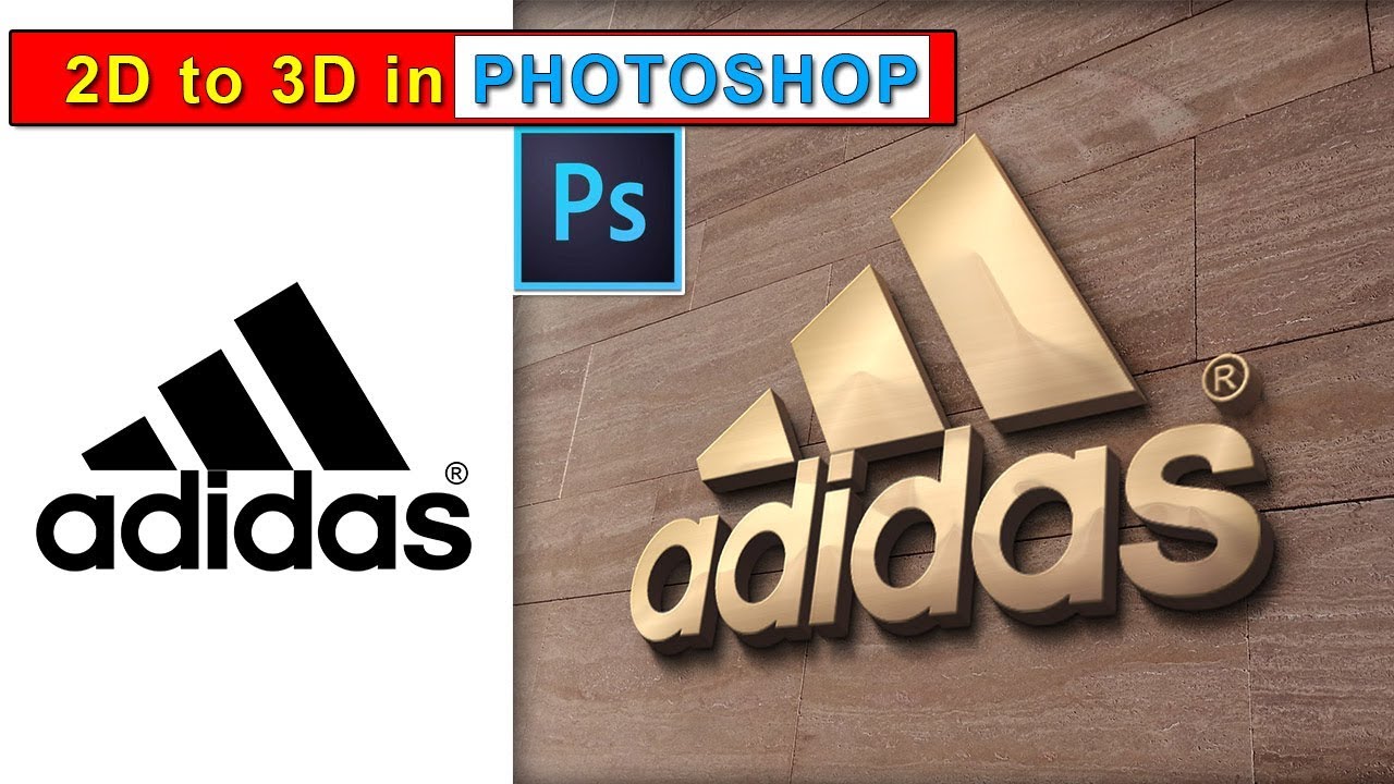Photoshop Tutorials - How to Make 3D Logo with Mockup psd (3D Logo)