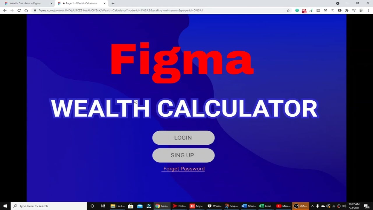 Wealth Calculator Prototype in Figma | Simple Web Design | Prototyping