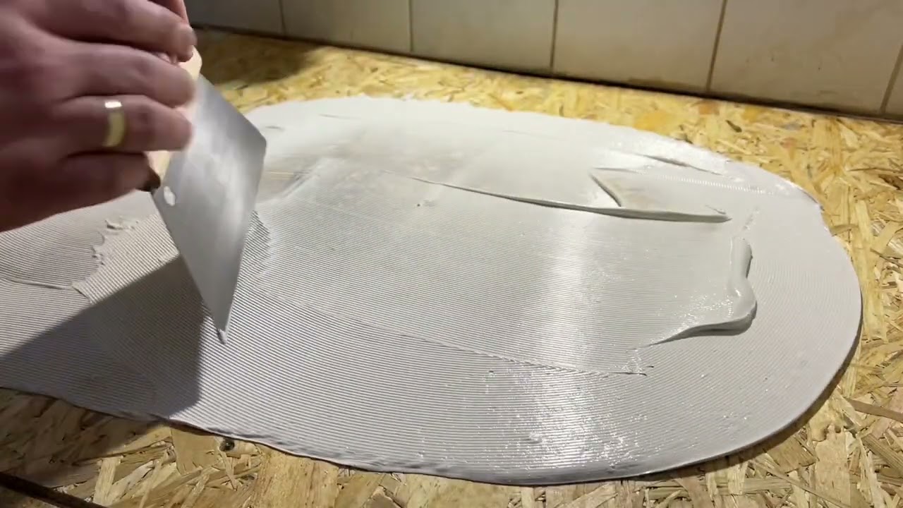 PVC Boden verlegen mit Teppich und PVC Kleber - Klebstoff auftragen Heimwerker Anleitung
