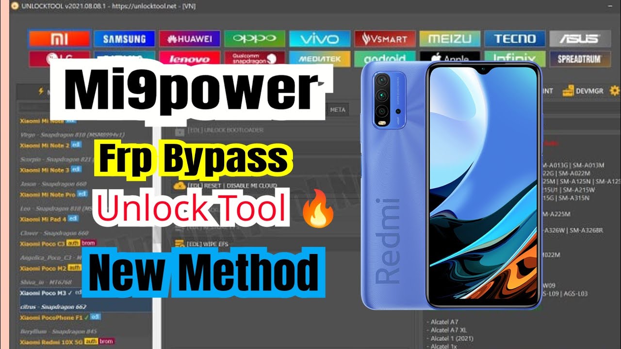 Mi9power Frp Bypass Unlock Tool // Hou To Frp Redmi 9power For Unlock Tool 