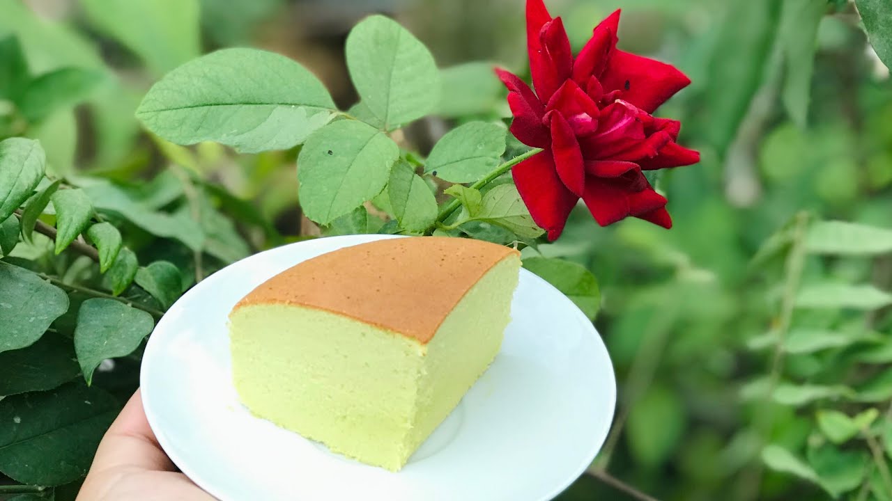 នំដុតស្លឹកតើយ| How To Make Pandan Cake| Sponge Cake.