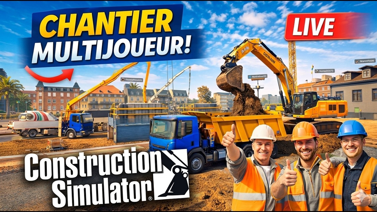 🔴👉 CONSTRUCTION SIMULATOR EN MULTI 🔥 On construit n’importe quoi en LIVE !