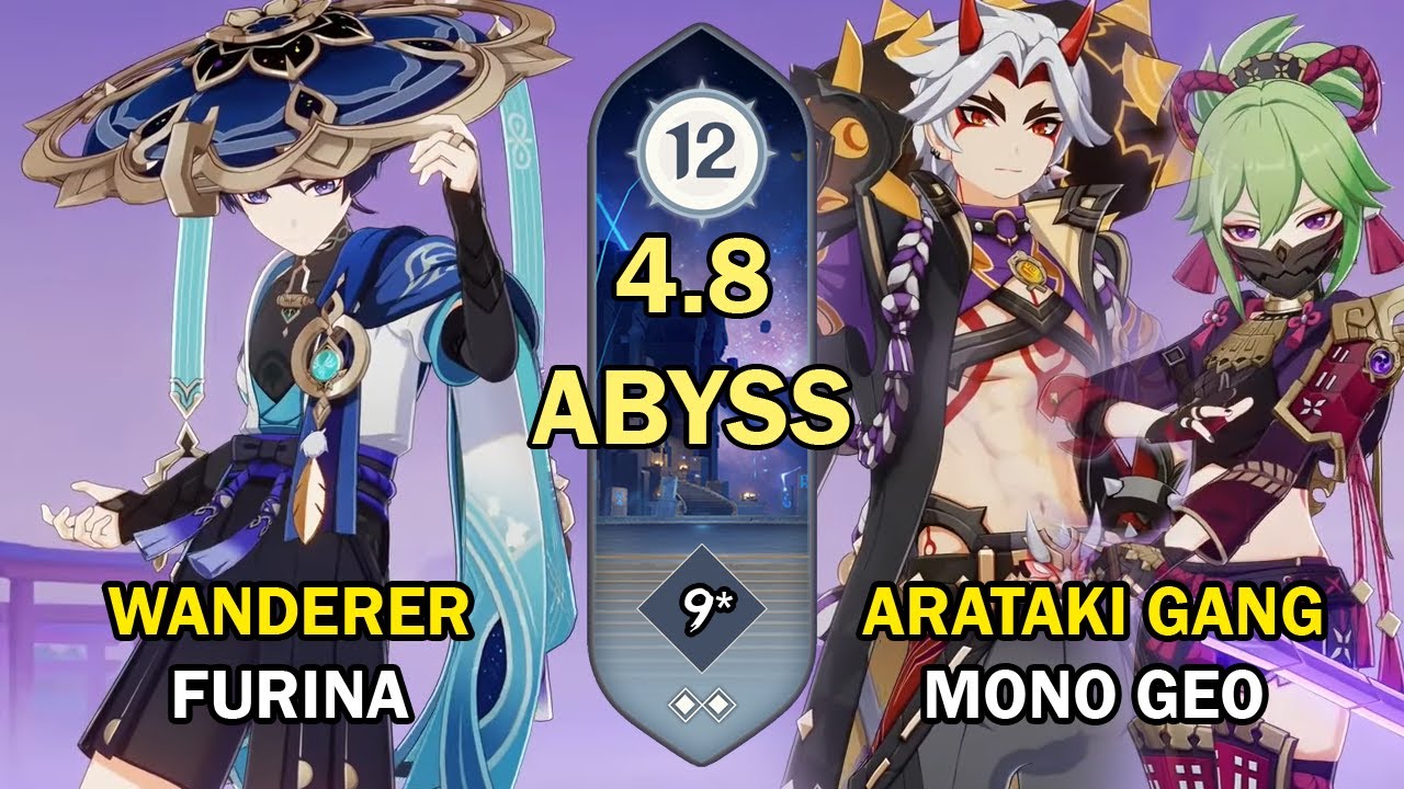 Wanderer Furina & Itto Mono Geo | NEW Spiral Abyss 4.8 Floor 12 (9 Stars) | Genshin Impact【原神】