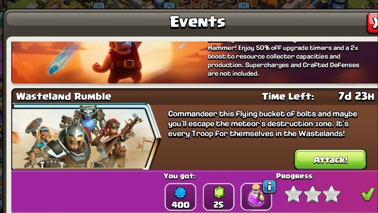 How to 3 Star ⭐⭐⭐ wasteland Rumble in coc #clashofclans