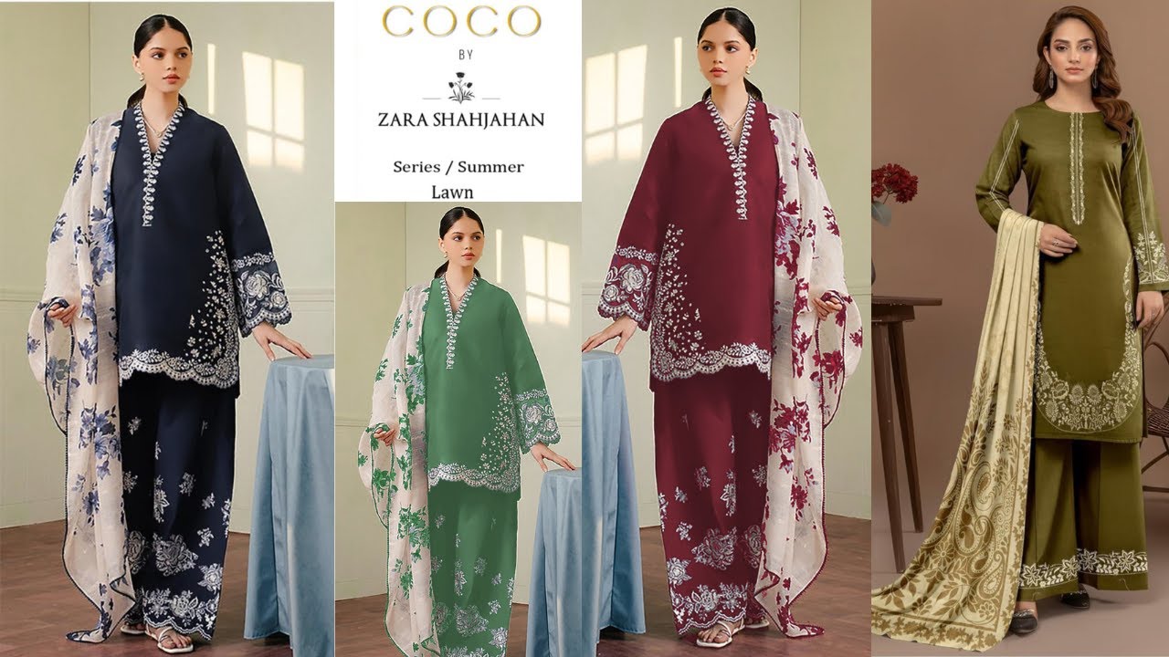 COCO ZARA SHAHJAHAN LATEST LAWN EMBROIDERED | GUL SHAWL CLOTH PAKISTAN