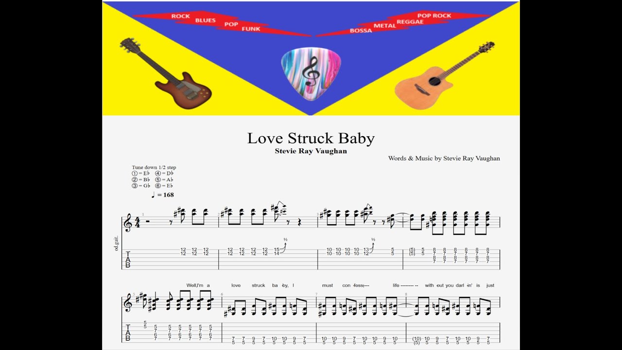 STEEVIE RAY VAUGHAN LOVE STRUCK BABY RYTHM GUITAR