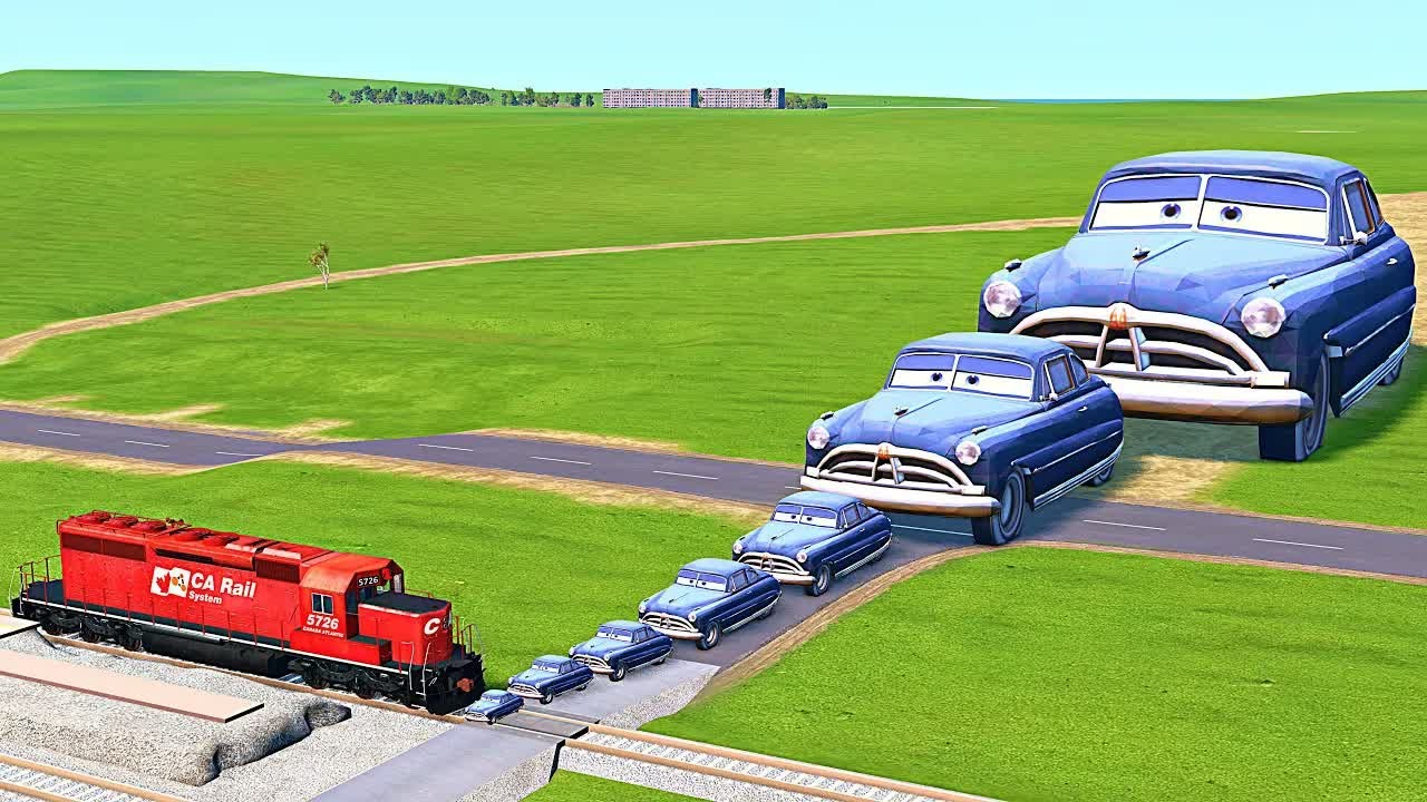 Big & Small Lightning McQueen Monster Wheels vs Pixar Cars with Big Wheels in BeamNG Drive #33