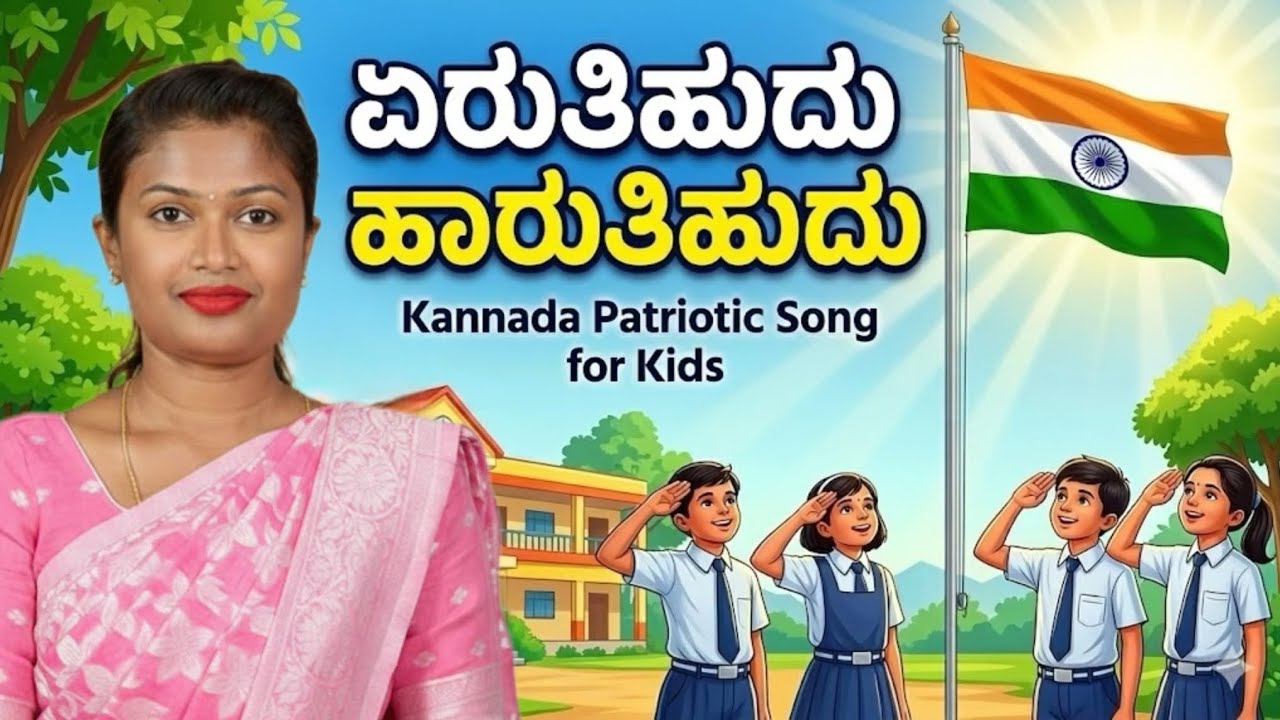 ಏರುತಿಹುದು ಹಾರುತಿಹುದು | Kannada Patriotic Song for Kids