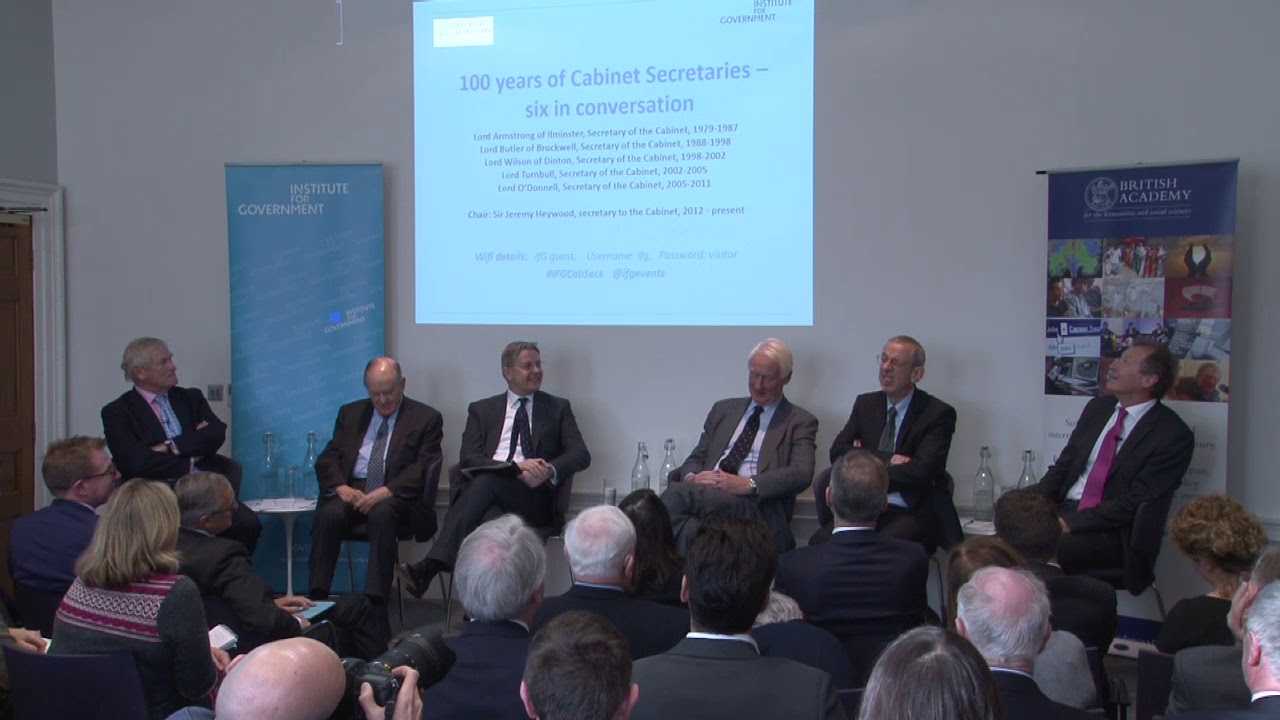100 years of Cabinet Secretaries: six in conversation - IfG Event on 30 November 2016