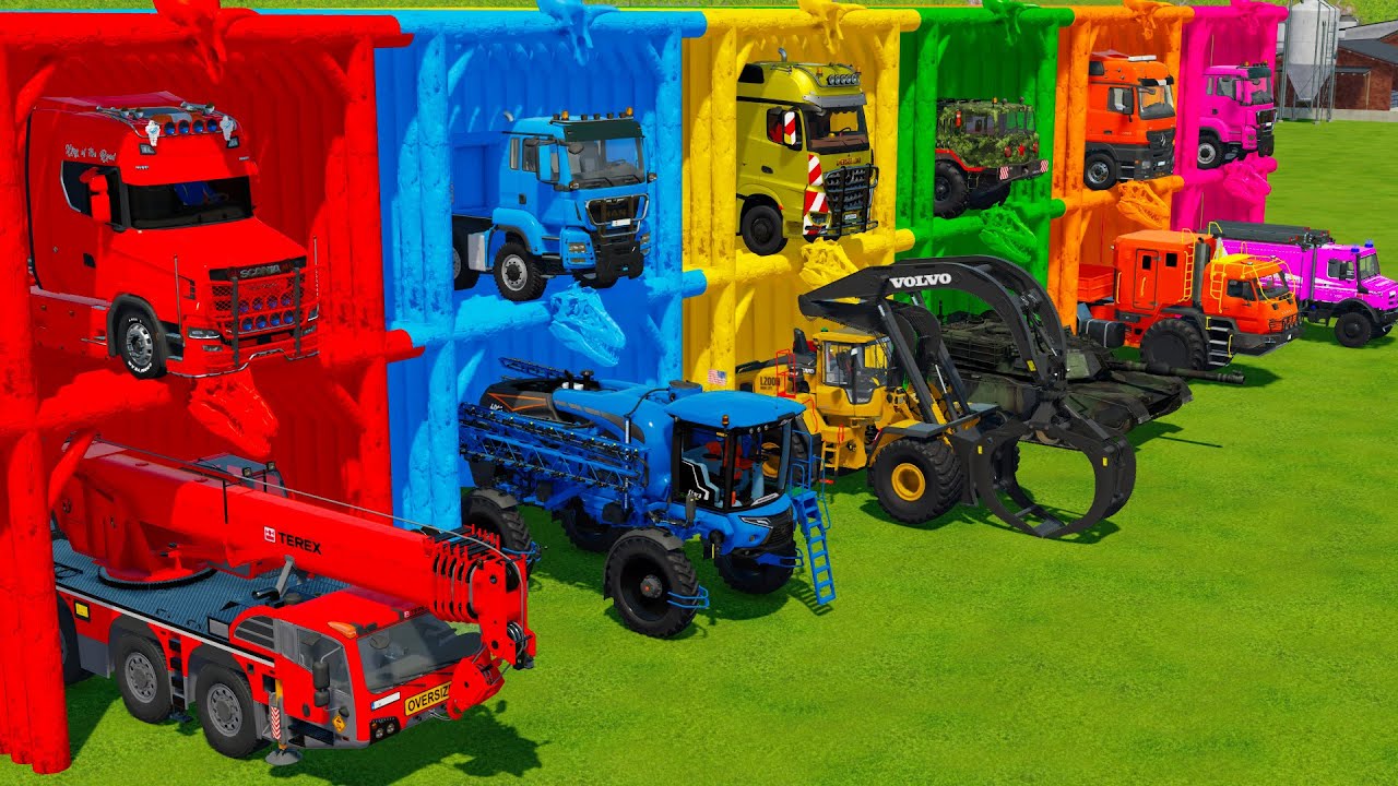 TRANSPORTING COMBINE HARVESTERS, SKIDDERS, SPRAYERS & WHEEL LOADER WITH TRUCKS! Farming Simulator 22