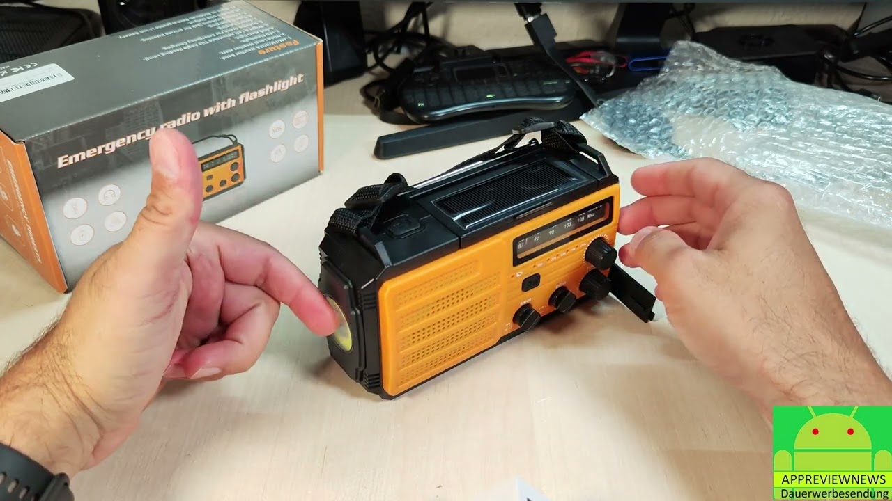 für Garten oder Blackout  Greadio Solar Kurbelradio mit LED Licht USB Ausgängen 8000 mAh Powerbank
