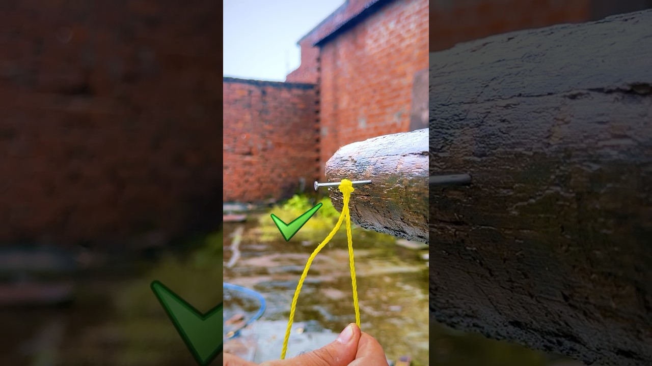 Rope Loop vs Nail &ndash; Guess Who Wins? 🤔St&auml;rker als ein Knoten? Seil-Schlaufe am Nagel Test! #helpful