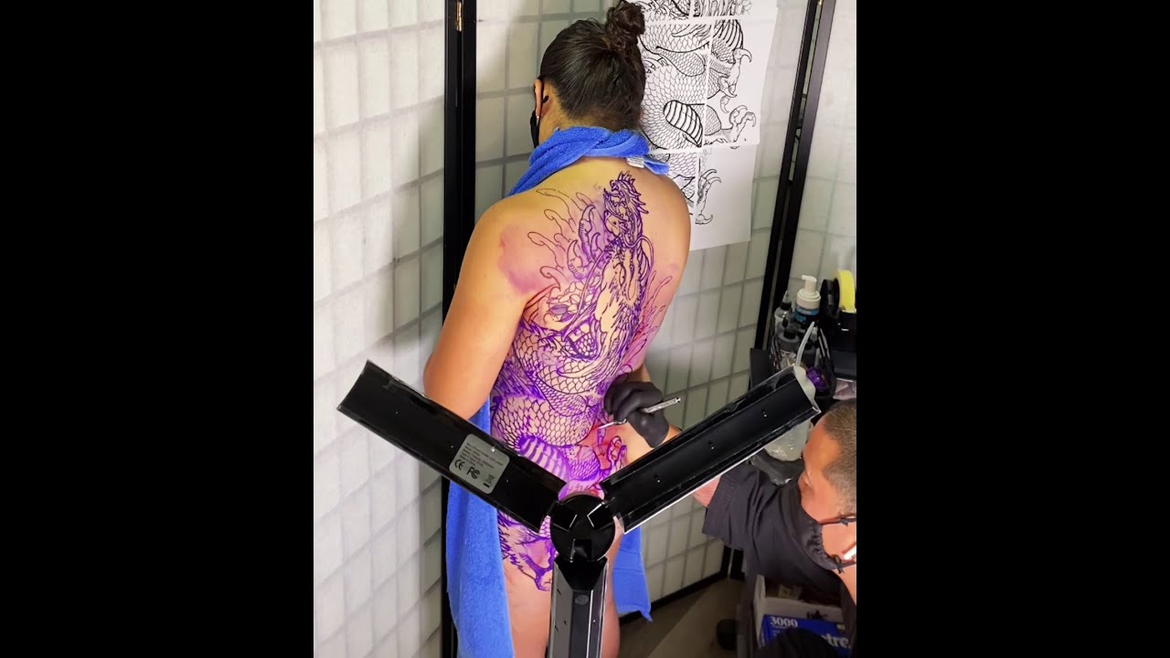 Dragon Tattoo 🐉 // Back Piece Tattoo for Women