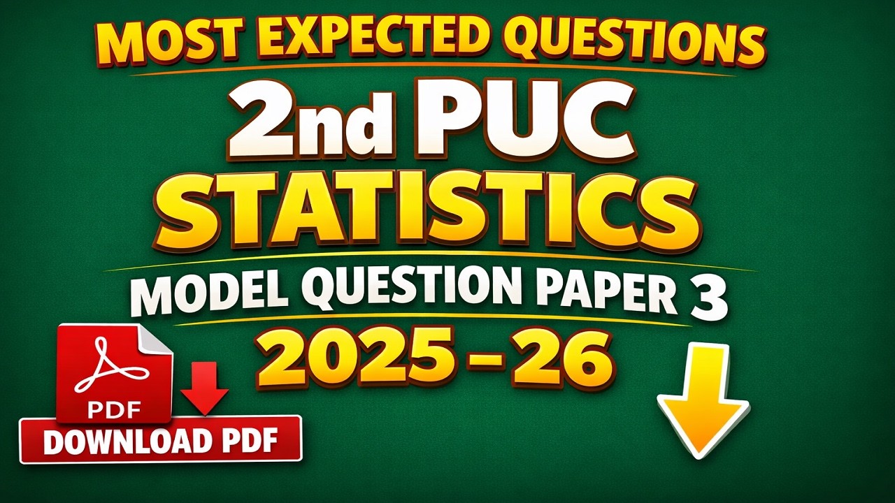 Satistics 2nd PUC Model Question paper 3 2025- 26 most expected questions