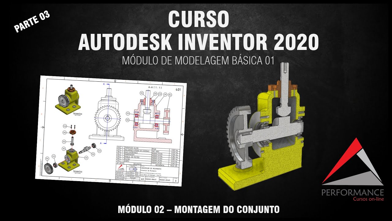 AUTODESK INVENTOR 2020 | MÓDULO 2 | AULA 3 - MONTAGEM DO PISTÃO E ENGRENAGEM