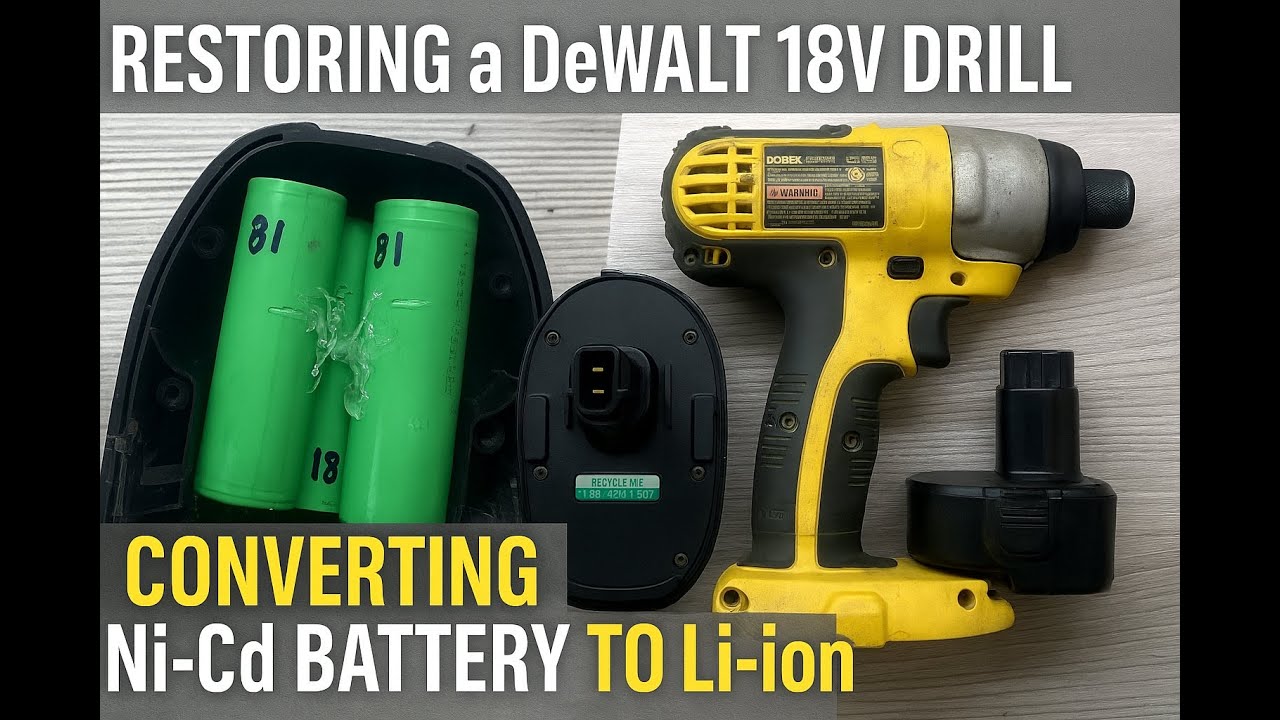 Restoring a DeWalt 18V Drill | Converting Ni-Cd Battery to Li-ion