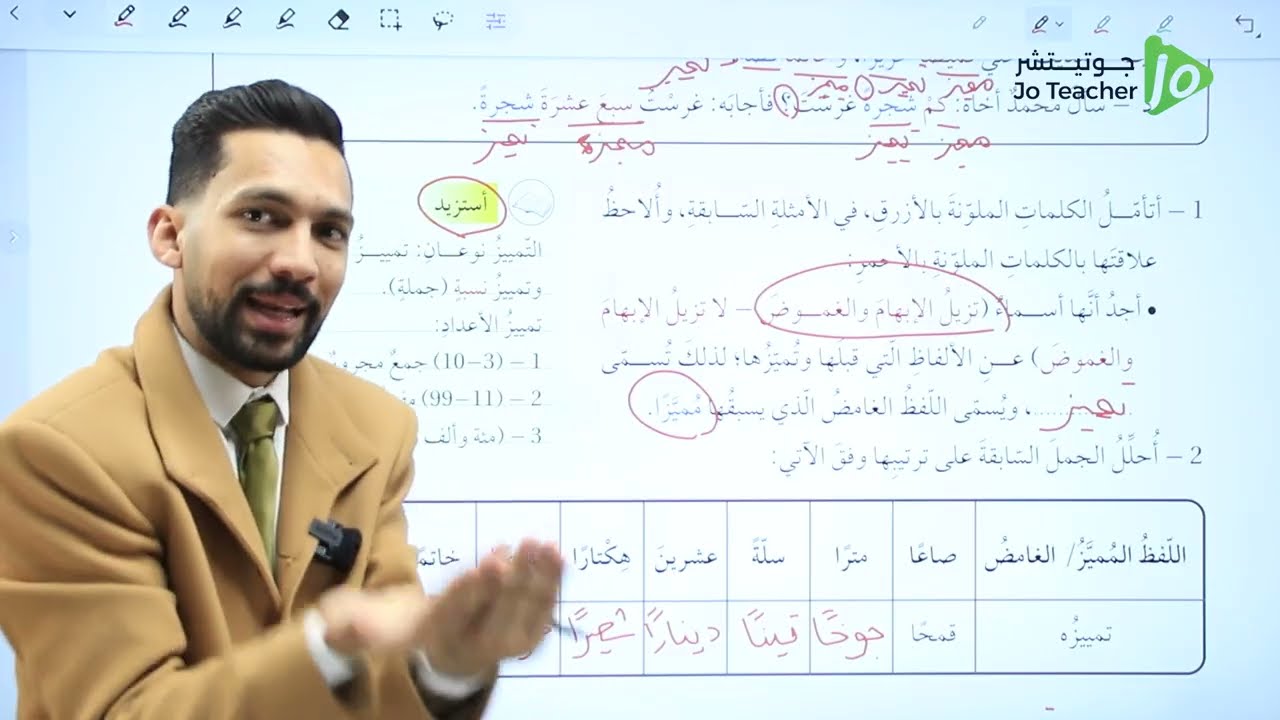 حل أسئلة درس التمييز ( الصف العاشر ) الفصل الثاني أ.فارس التلاوي