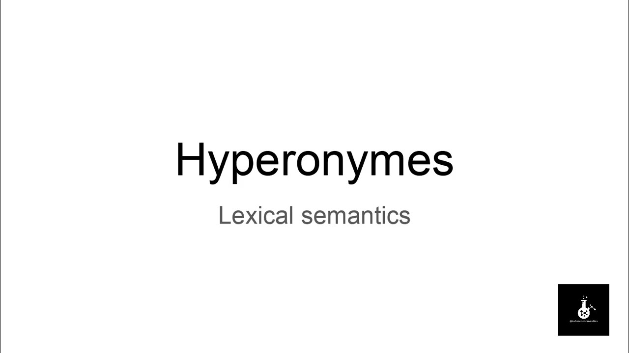 4 - Les Hyperonymes
