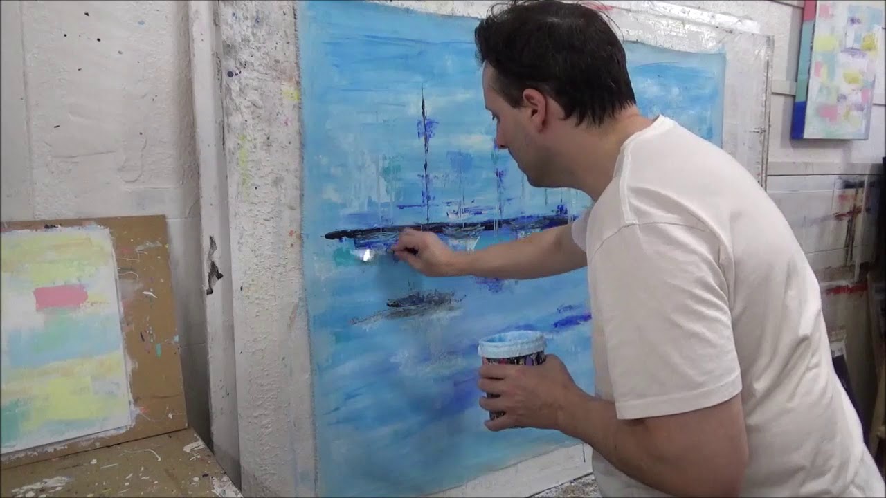 COMO PINTAR UNOS VELEROS / Acrílicos / DEMOSTRACIÓN / Textura / Navegando