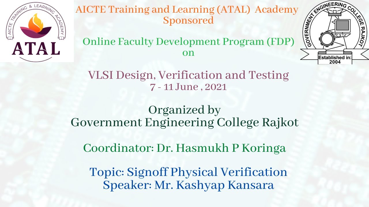 Physical Design Verification and Signoff By Mr. Kashyap Kansara