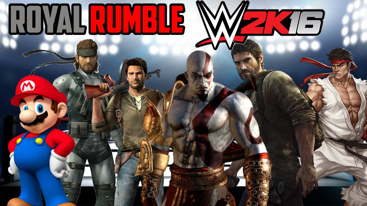 PERSONAJES de VIDEOJUEGOS En la WWE ! ROYAL RUMBLE ! - WWE2K16 - ElChurches