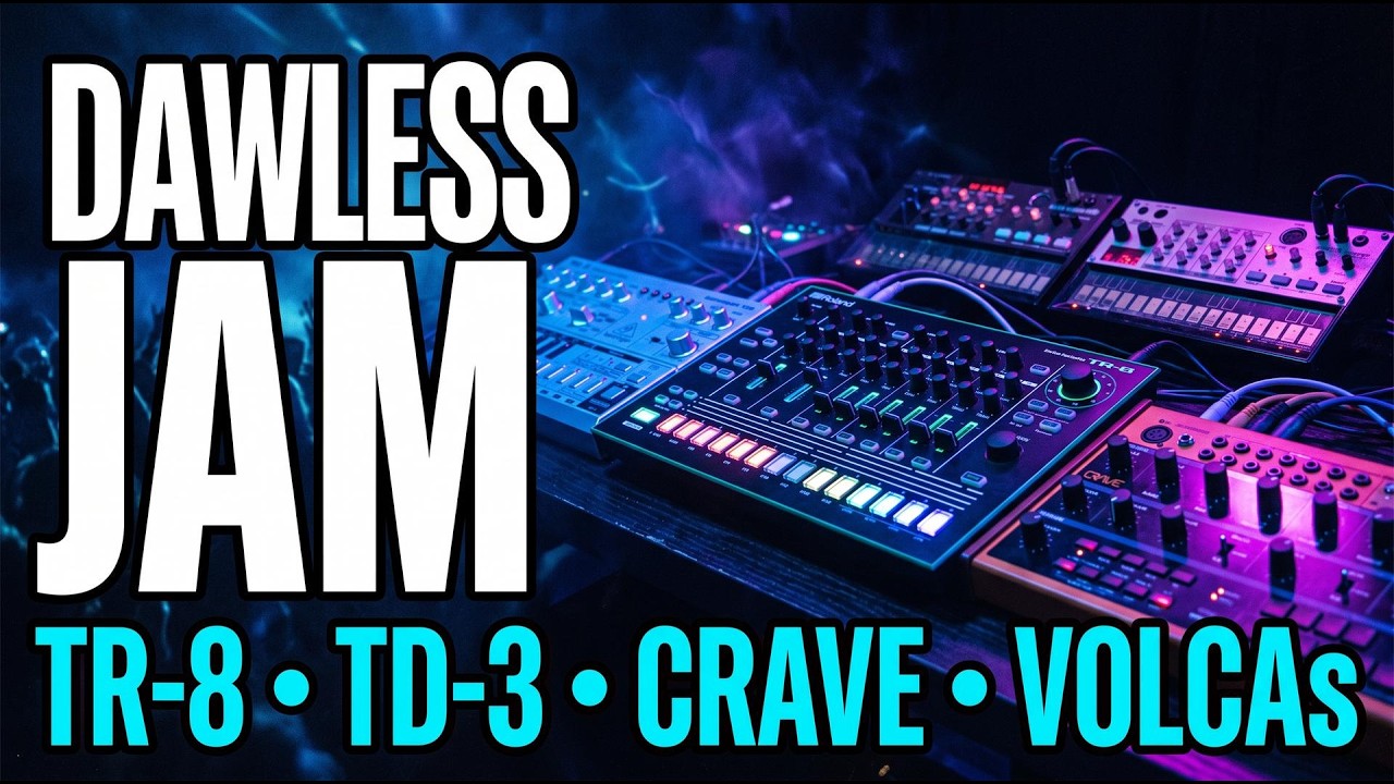 Hard Techno Dawless Live - TR-8, Behringer Crave, TD-3&lsquo;s & Korg Volca Keys/FM