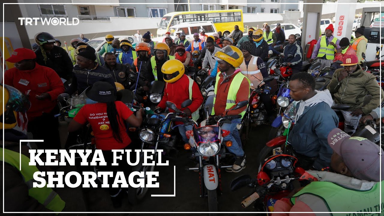 Long lines outside petrol stations in Kenya amid shortages