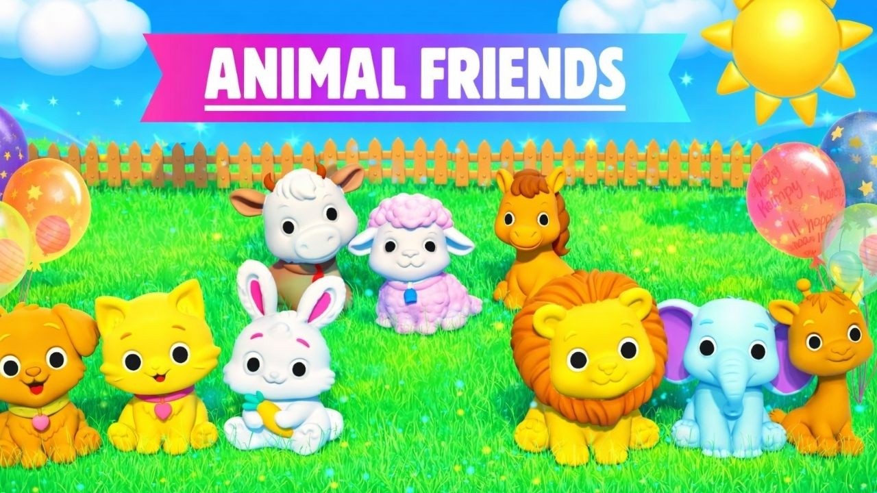 Learning Animals for Babies | 9 Animal Names | Toddler Video