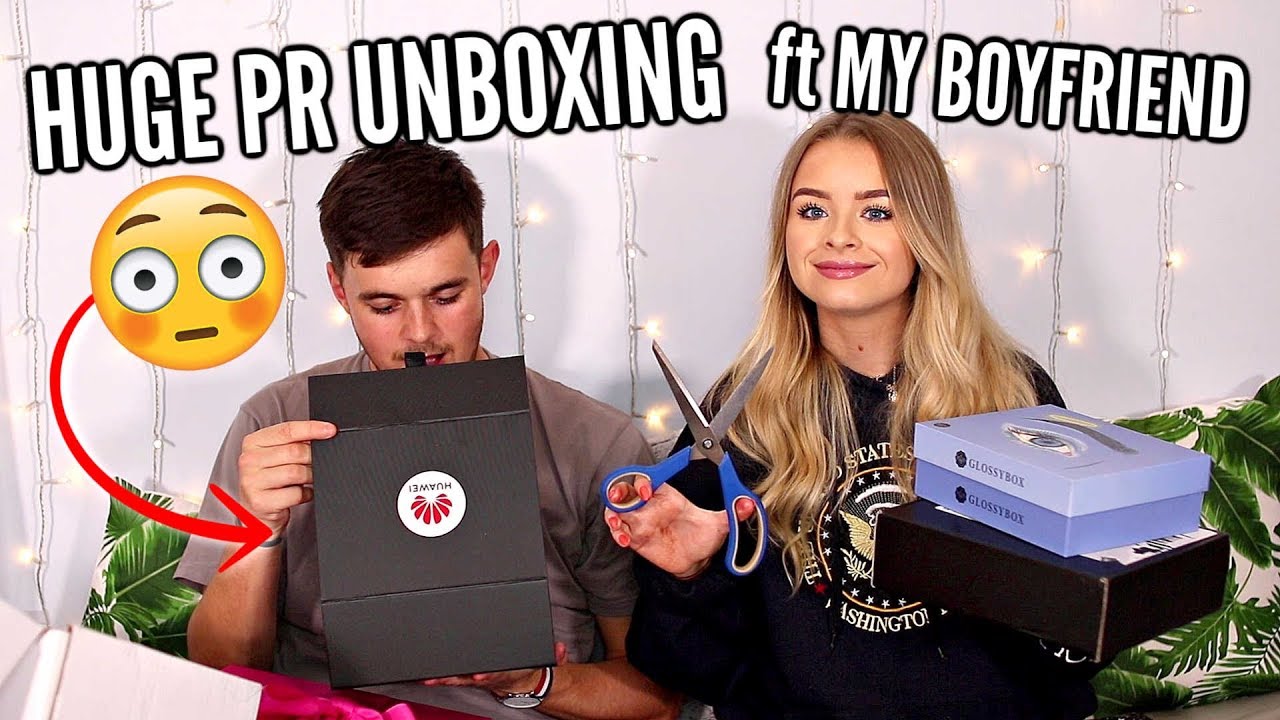 HUGE PR UNBOXING HAUL WITH MY BOYFRIEND!! (ft the coolest item I've received in PR)
