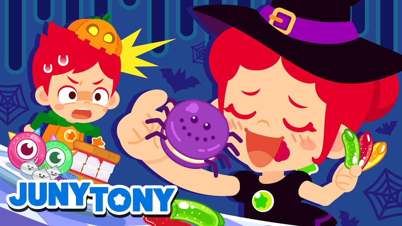 🍭Makan Makanan Penutup Halloween🎃｜Kumpulan Lagu Anak｜Lagu Camilan Anak｜JunyTony Bahasa Indonesia