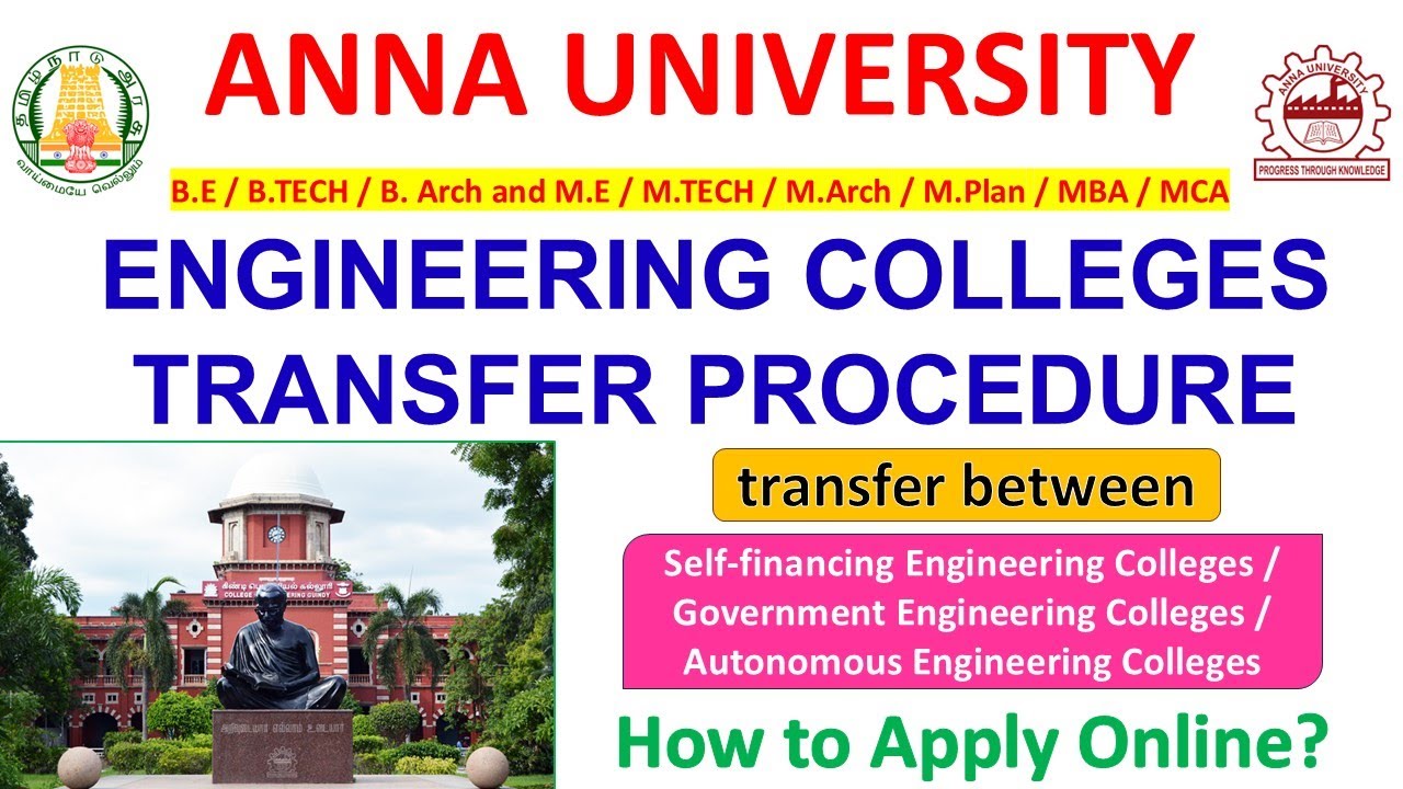 Anna University Transfer Procedure between Engineering colleges #annauniversity #transfer #procedure