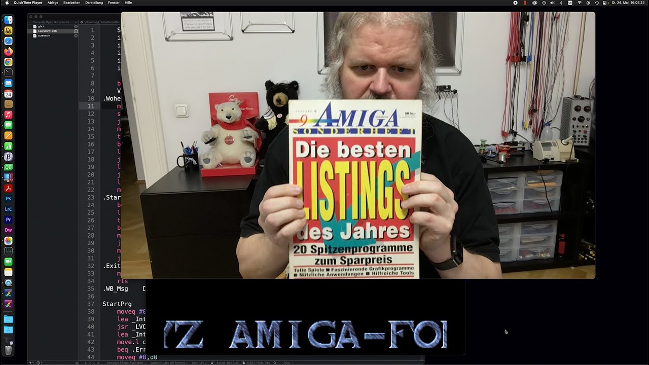 Demonstration einer einfachen Amiga Laufschrift in Assembler