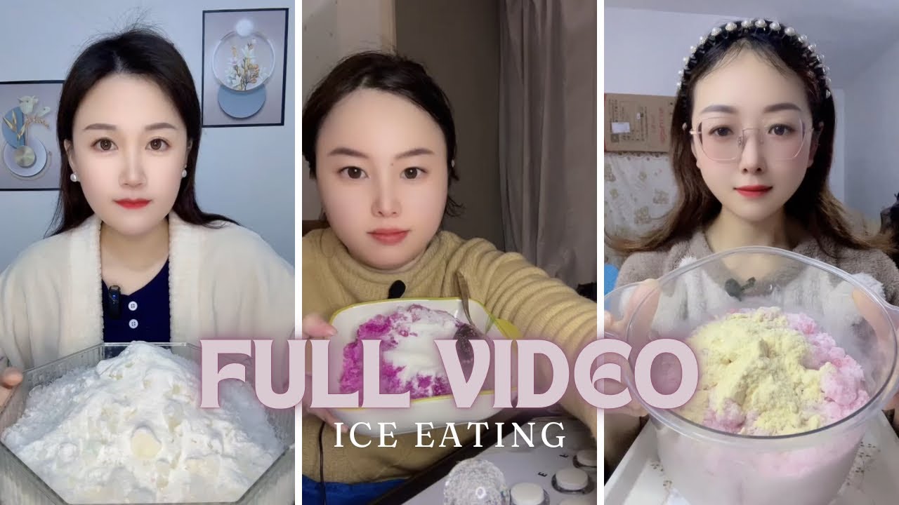 FULL VIDEO | CRUSHED ICE WITH MILK POWDER | CRUNCHY ICE EATING ASMR