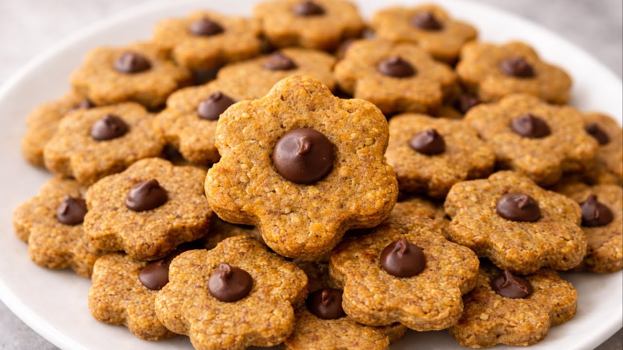Healthy Chocolate Biscuits 🍪  Low Sugar Tahini & Peanut Butter Cookies  Easy Baking Recipe