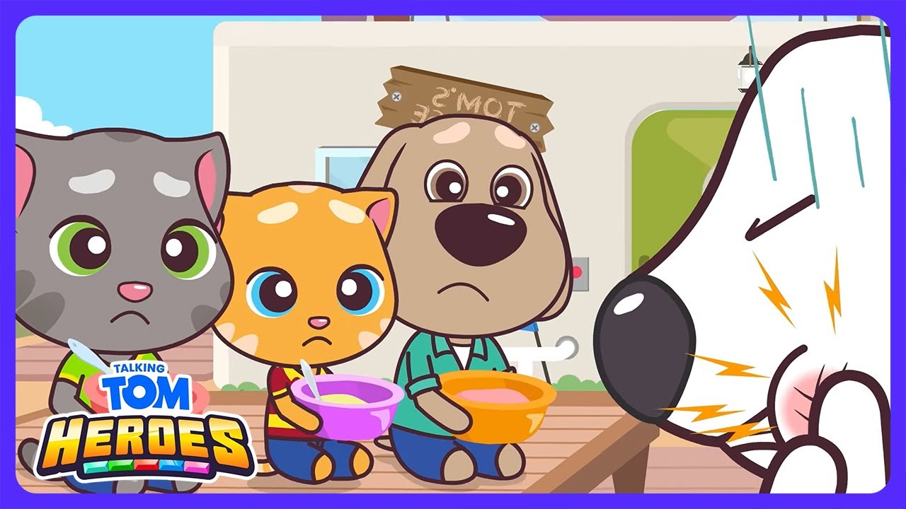 Talking Tom - Tom vs. Hank: Kookgevecht! | Kindertelevisie | WildBrain Boerderij